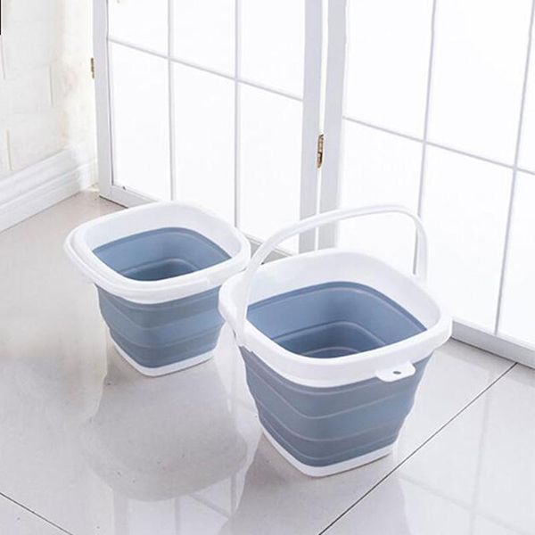 

buckets 10l portable folding bucket outdoor silicone fishing camping household items car wash barrel kitchen gadgets tool