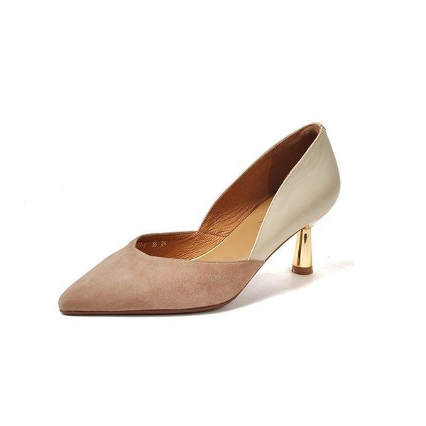 

dress shoes 2021 low heel women's high heels pointed toe color matching designer wear-resistant non-slip sandals, Black