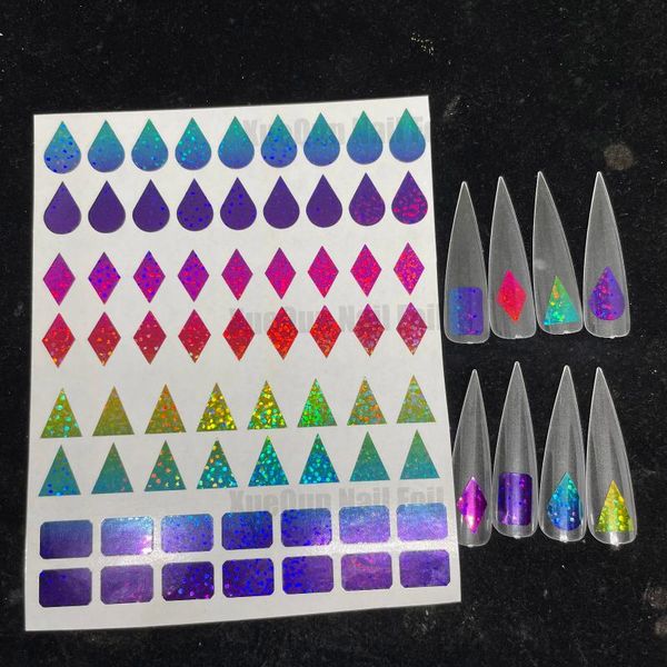 

gift wrap xuequnlaser gradient geometry nail sticker