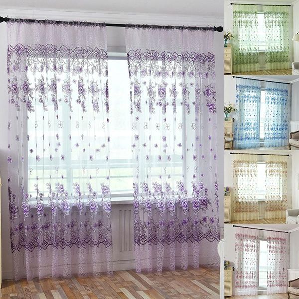 

other home decor wear rods voile window curtain modern travers screening flowers gauze sunblind for children room living