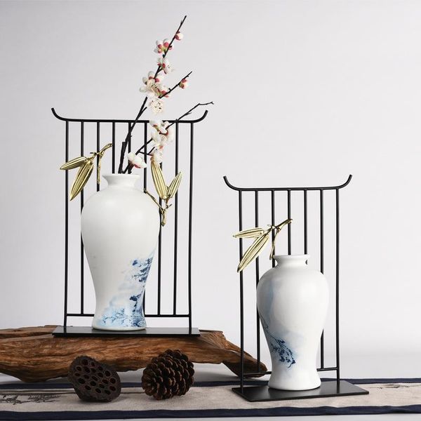 

chinese-style ceramic home accessories living room decoration creative ink soft flower vase vases