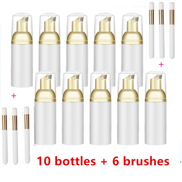 

storage bottles & jars 1 pack 60ml foam bottle with eyelash extensions brush shampoo kit eye lash cleaning pump design no stimulation makeup
