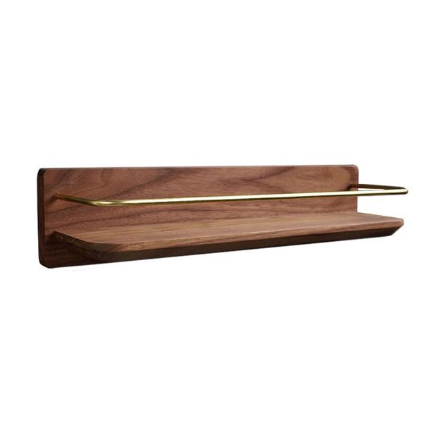 

towel racks black walnut toilet cosmetics shelf brass rack wash stand partition wall hanging hole free