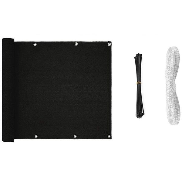 

shade balcony privacy sn wind breaker garden for uv, sun & protection pe outdoor black 90x500cm