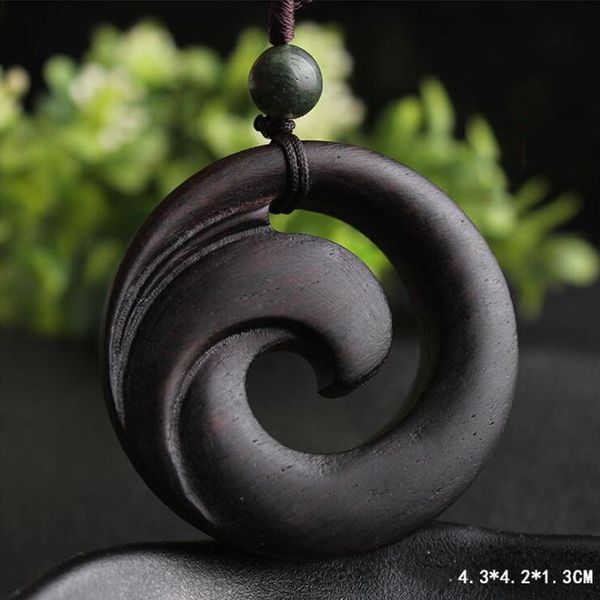 

pendant necklaces weiyu ethnic natural wood round necklace om mani padme hum lotus rope chain jewelry for woman man, Silver