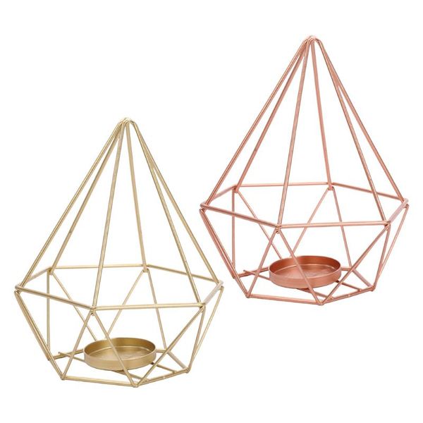 

metal geometric design tea lights votive candle holder, iron hollow tealight holder for vintage wedding home decoration candles