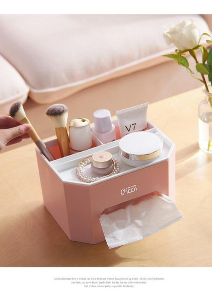 

tissue boxes & napkins multifunctional box makeup brush holder cometstic organizer case for living room creative minimalist home decorati