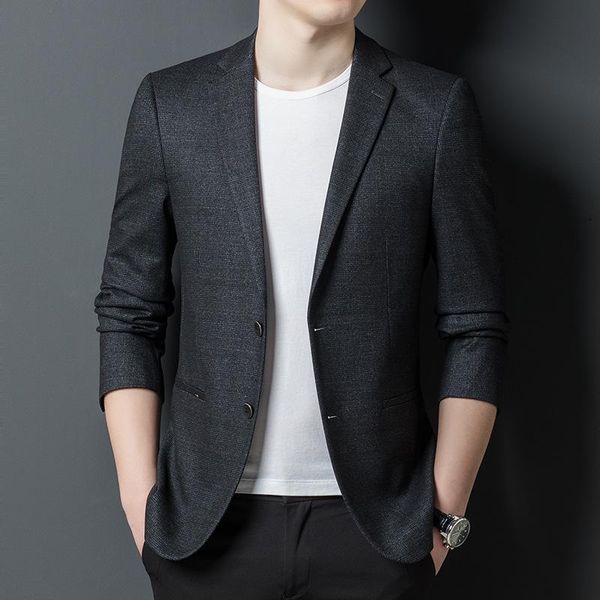 

men's suits & blazers men clothing 2021 autumn winter plaid casual suit men's business stretch jacket, White;black