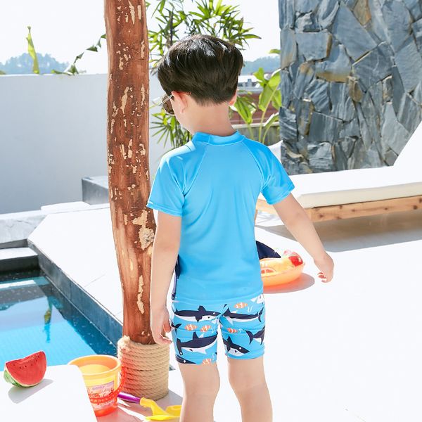 

sunscreen 2019 swimsuit new children's shark split, White;black