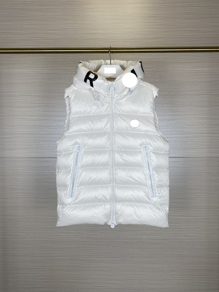 

monclair luxury france men's vests designer brand maya new classic fashion all-match slim letter hooded couple vest, Black;white