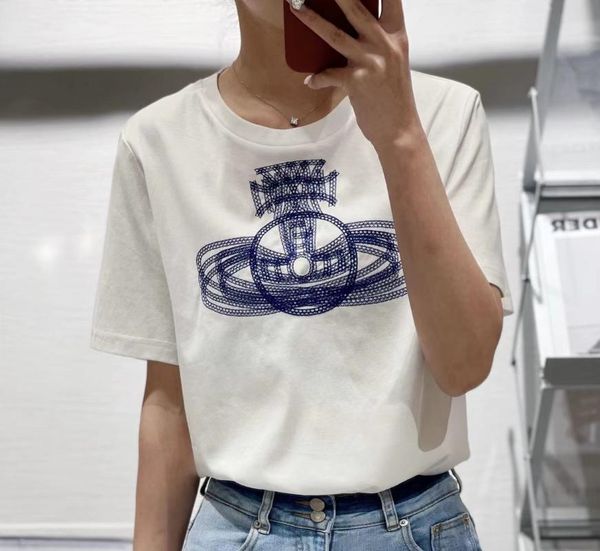 

women's t-shirt fashion women tshirt print round neck embroidery cotton, White