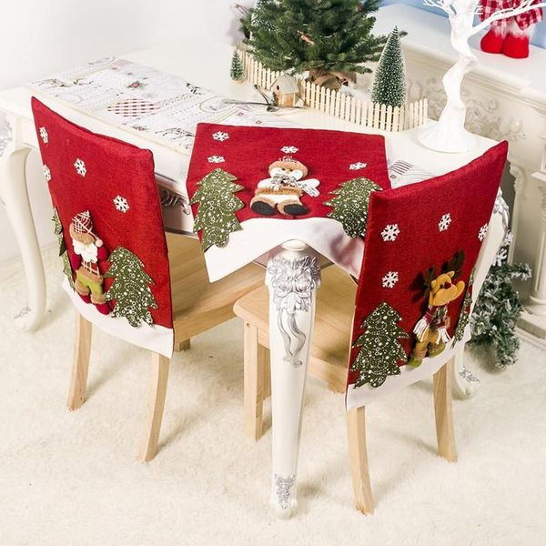 

chair covers christmas back cover santa claus cap dinner table decoration for home
