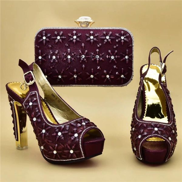 

dress shoes elegant woman high heel italian with matching bags 2021 nigeria party and bag sets quality for women, Black