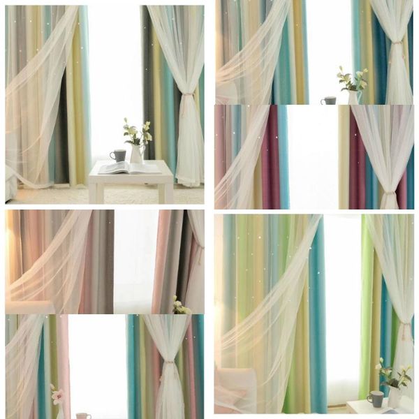 

curtain & drapes lychee star double window blackout decorative shade curtains for living room bedroom drape