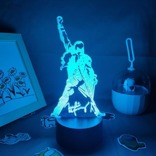 

night lights queen freddie mercury 3d figure led illusion creative birthday cool gift for friends lava lamp bedroom table decor
