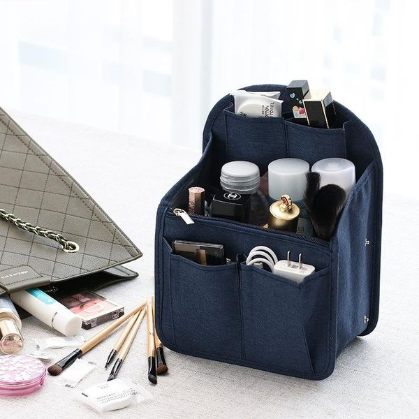 

multipockets makeup bag foldable cosmetic kosmetyczka hand waterproof insert inside travel organizer neceser mujer bolso bags & cases