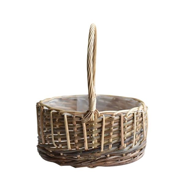 

flower basket rattan hand woven willow pure primary color oval arrangement pot storage baskets