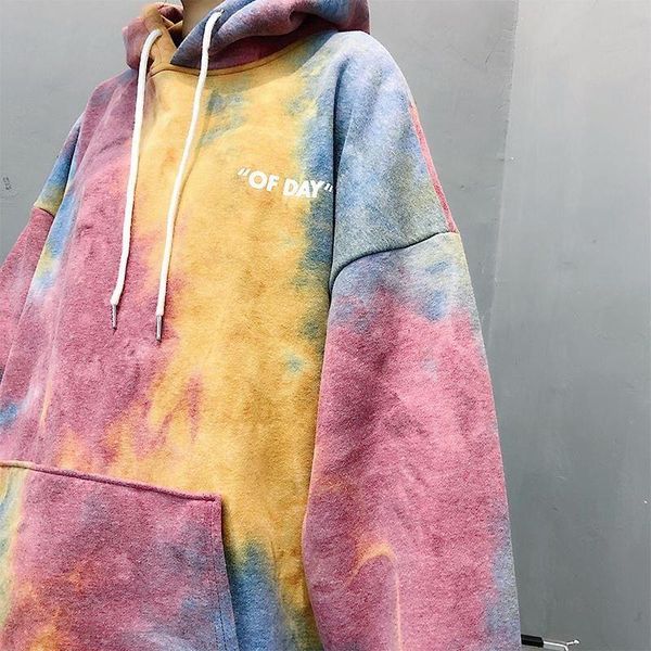 

hoodies tie -dye women 's hoodies oversized velvet female hooded casual sweatshirt harajuku ladies pullovers korean style, Black
