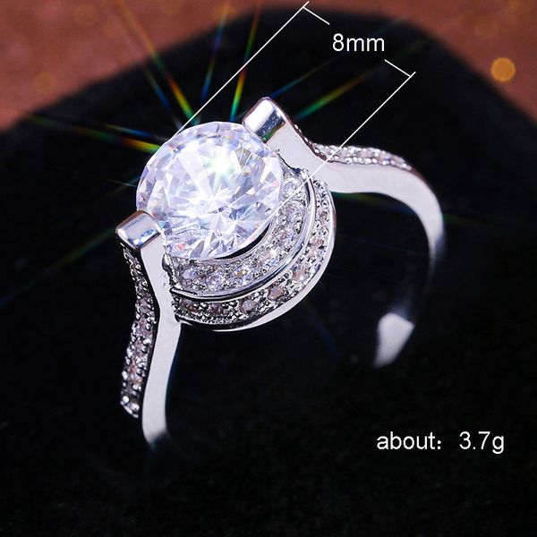 Креативное кольцо с цирконом, подвесной дизайн, медные ювелирные изделия, модные обручальные кольца