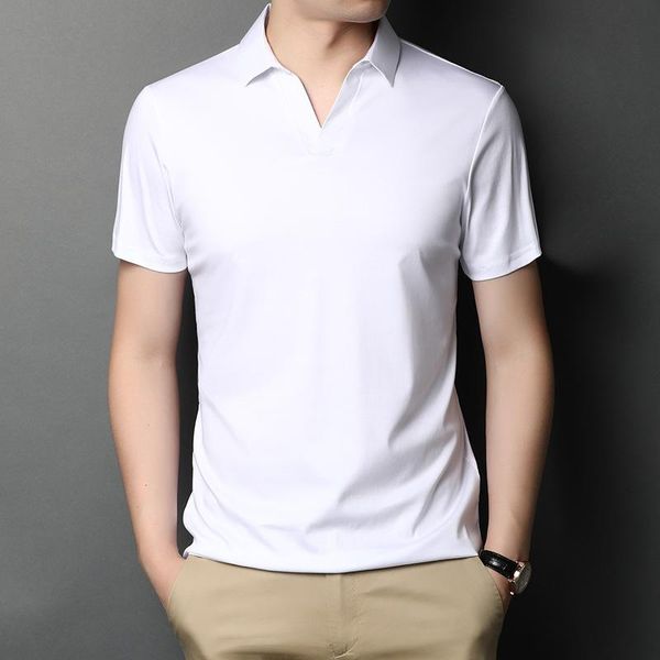 

men's polos men clothing fashion casual summer shirt for tee homme loose short sleeve, White;black