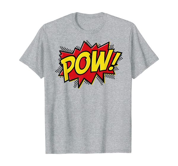 

pow comic book t-shirt, White;black
