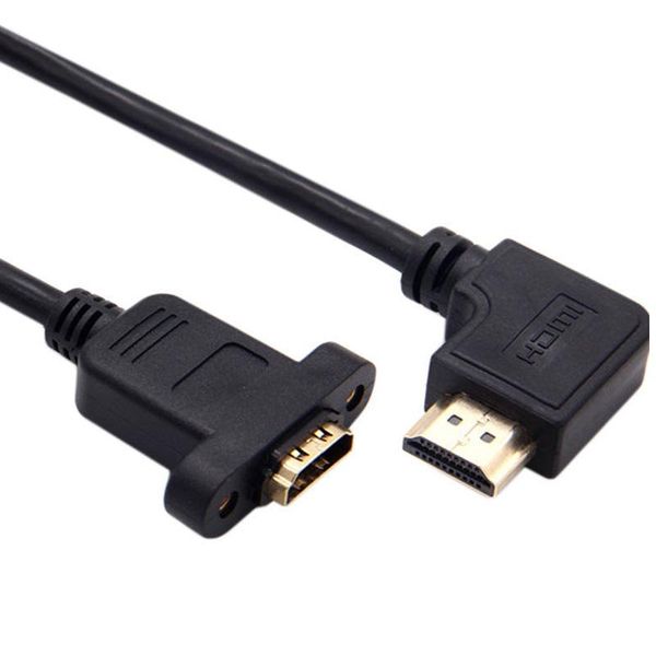 

audio cables & connectors 90 degree angle -compatible male to female extension cable with panel mount screw for psp hdtv 50cm