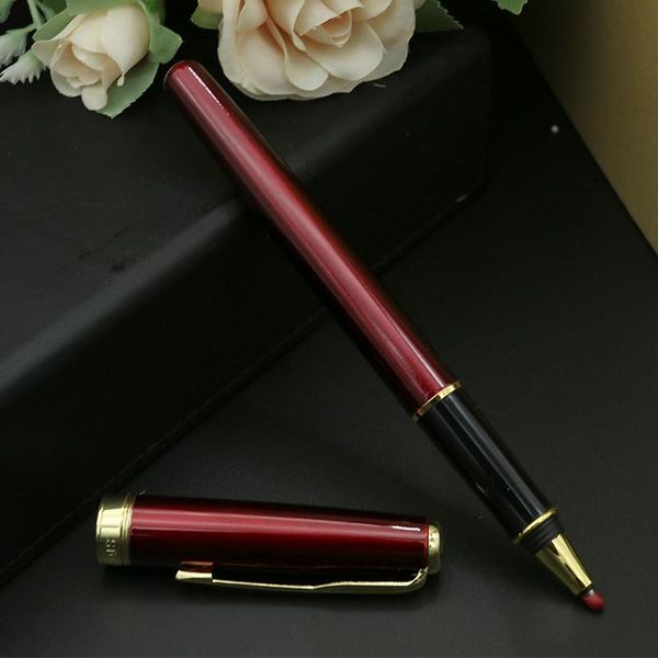 

red gold clip advertising gift luxury roller ball pen 0.5mm school stationery office supplies business signature wholesale ballpoint pens, Blue;orange