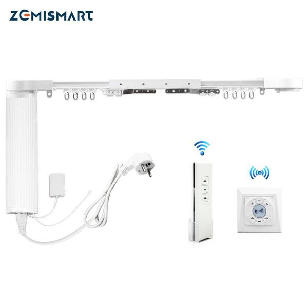 

smart home control zemismart smartthings z-wave motorized slide shade motor with curtain track and wall switch customized app