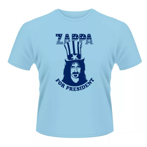 

blue frank zappa for president official t-shirt men unisex, White;black