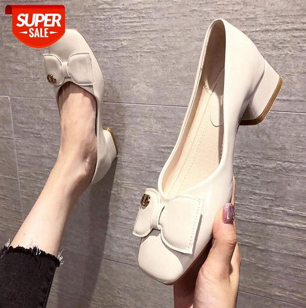 

women's thick heel shoes mid-high mary jane square toe pump huidong 811-3 #rp8w, Black