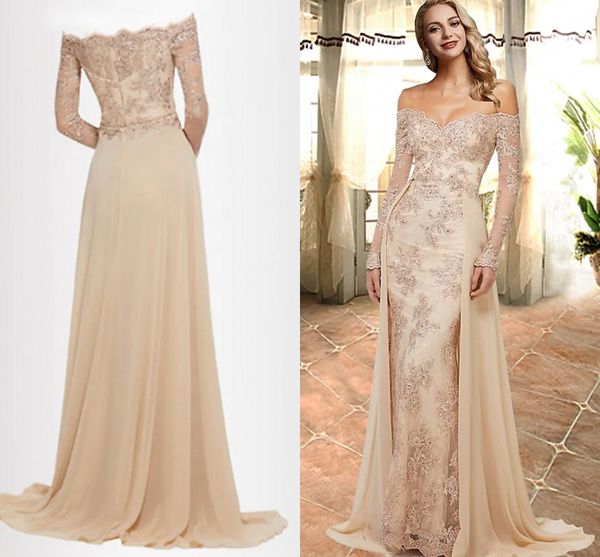 

2022 luxurious champagne formal evening birthday dress overskirt off the shoulder lace appliques prom party gown robe de soiree vestidos de, Black;red