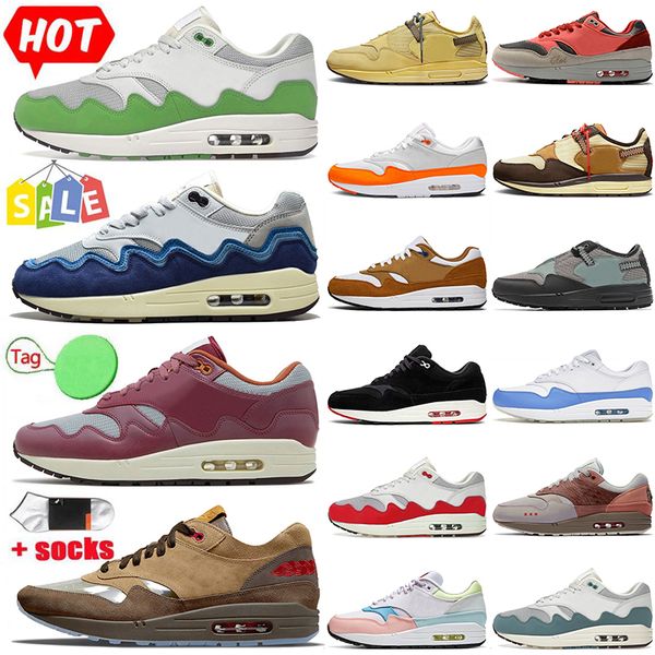 

2022 authentic 1 1s running shoes women mens patta waves monarch elephant amsterdam black white schematic cactus jack university blue sports, White;red