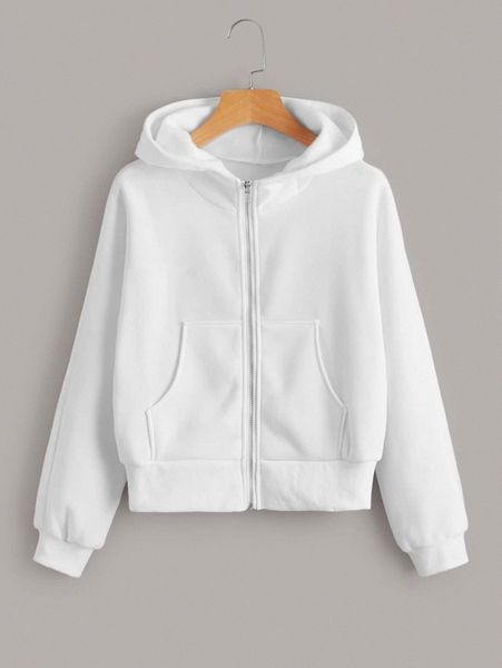 

kangaroo pocket thermal lined zip up hoodie r2aq#, White;black