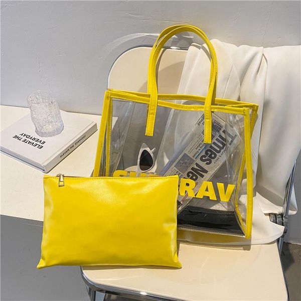 

shoulder bags summer women 's big bag 2021 fashion transparent simple son mother tote