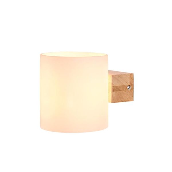 

wall lamp nordic log color bedside solid wood glass light living room bedroom bathroom
