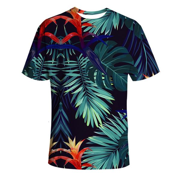 

men's t-shirts summer beach tropical plant leaves 3d printed casual short sleeve shirt ak551 hn9c, White;black