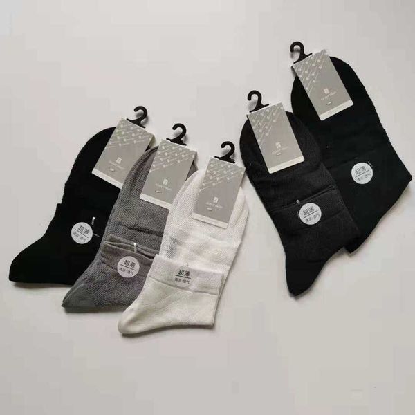

cotton medium waist business whole thin men's socks, Black