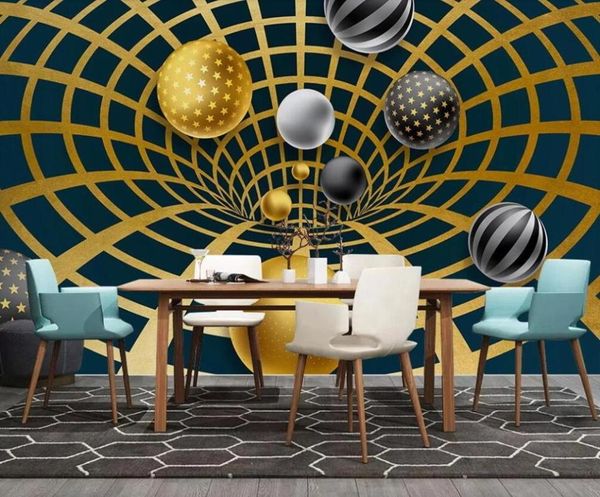 

wallpapers custom 3d mural wallpaper sphere modern contracted background wall painting decoration