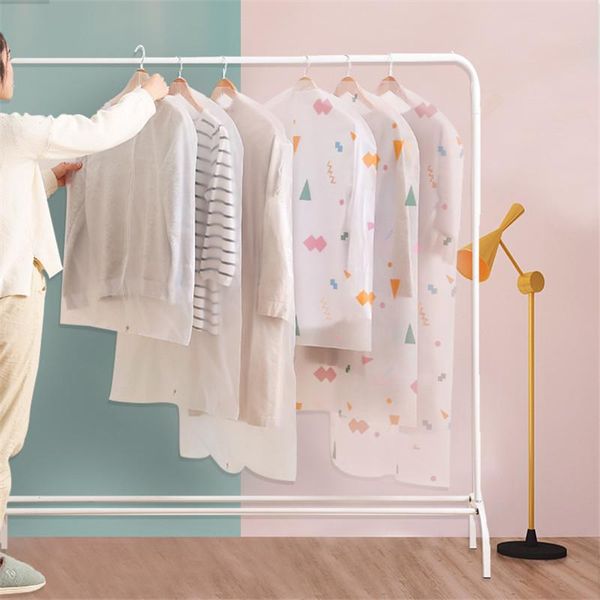 

clothing & wardrobe storage 10 pcs/lot transparent plastic clothes dust cover coat suit bag for household closet hanging