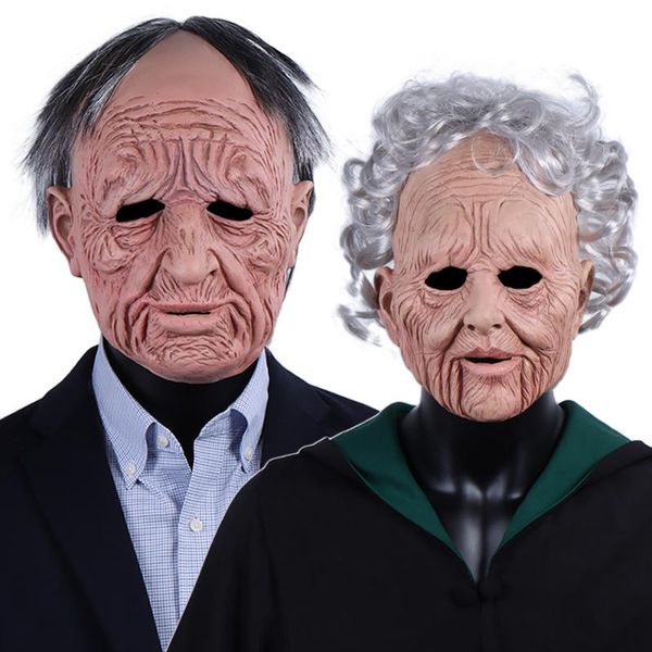 

party masks funny grandparents old people mask cosplay realistic man grandfather grandmother men women latex halloween props