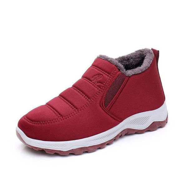 

boots winter old beijing plush cotton shoes middle-aged and thick warm short non-slip for the elderly, Black