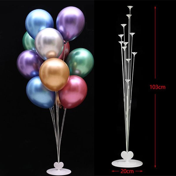 

party decoration 7 tubes balloon stand holder column confetti balloons plastic ballon stick baby shower kids birthday wedding xmas decor