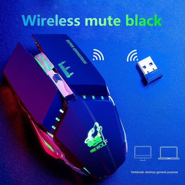 

mice profession wireless gaming mouse 6 buttons 800/1200/1600 dpi led optical usb computer gamer game silent