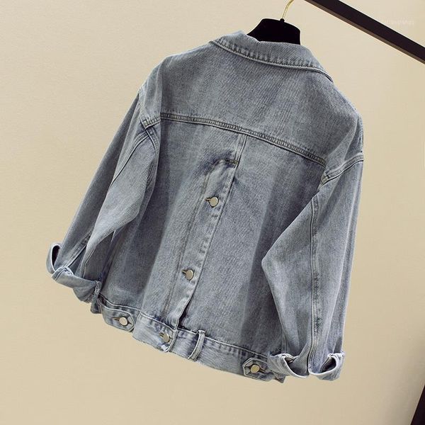 

washed denim jackets women casual jacket long sleeve outerwear retro pocket coat korean stly autumn coats bf ins women's, Black;brown