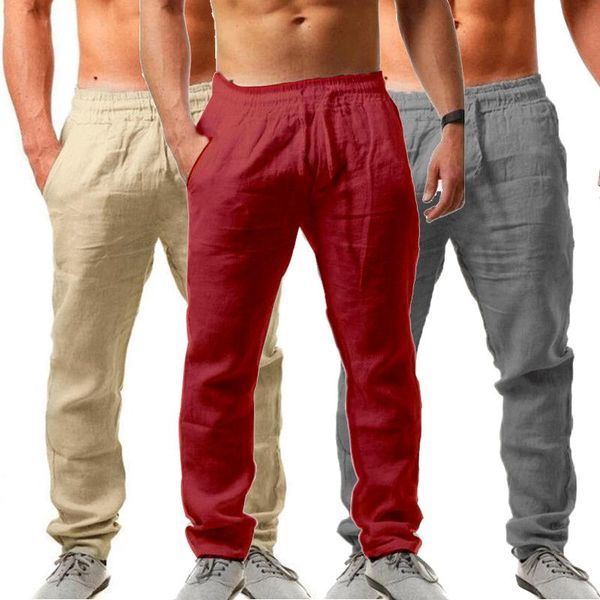 

men's pants fashion and comfortable beach casual elastic waist sports breathable 8colors, Black