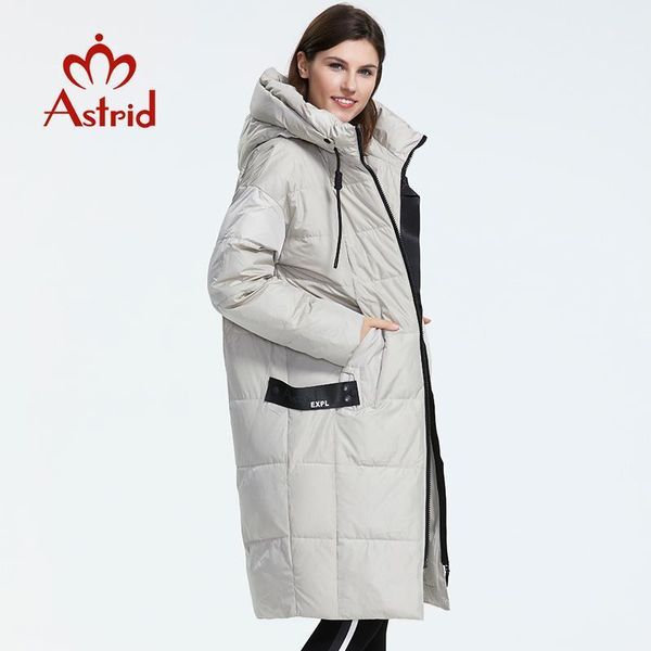 

women's down & parkas astrid 2021 winter arrival jacket women loose clothing outerwear quality with a hood fashion style coat ar-7038, Black
