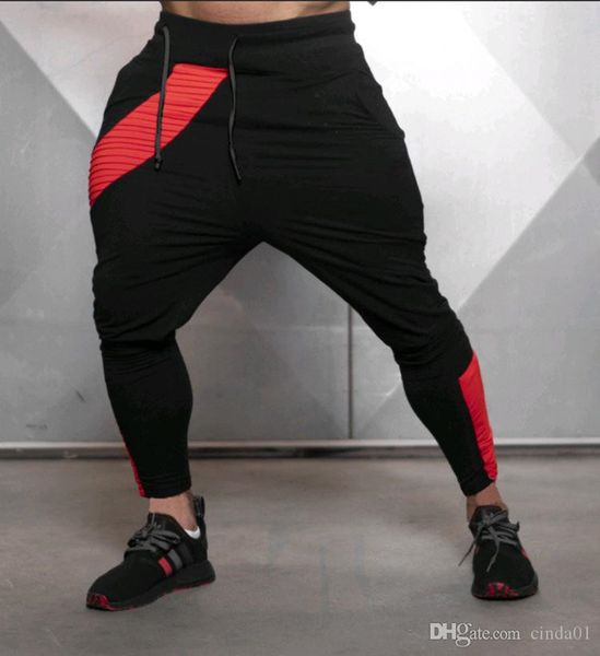 

men's pants mens trousers sports slim cut small leg european and american casual men u80a, Black