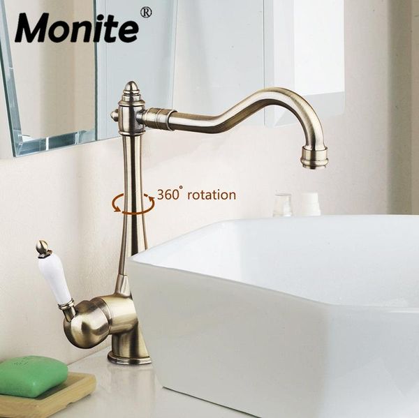 

kitchen faucets monite 360 swivel brass golden black orb deck mounted mixer tap bathroom water basin faucet