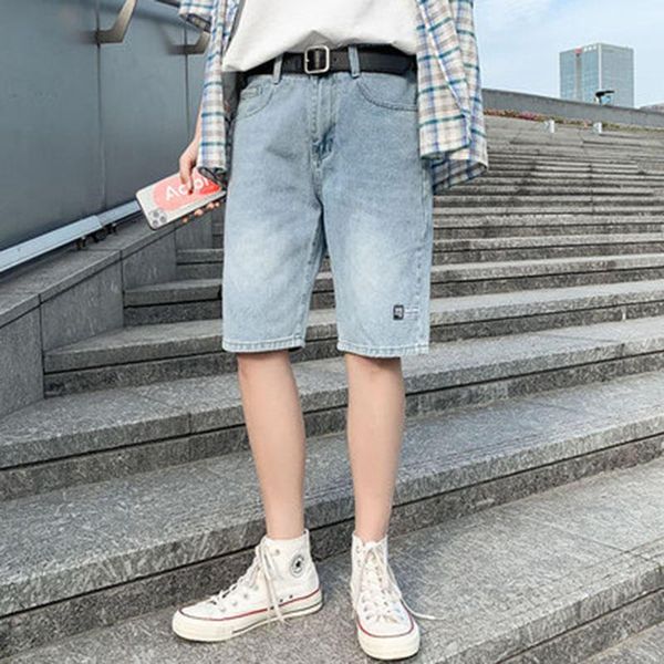 

men's shorts 2021 summer thin style casual straight loose denim, White;black