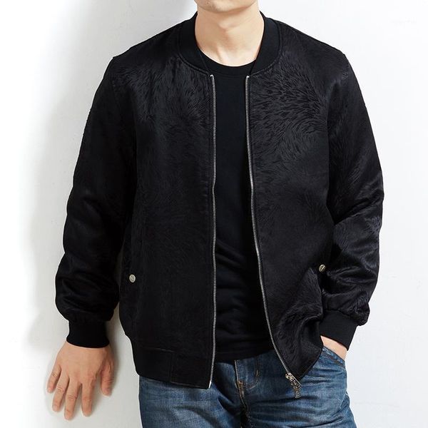 

men's jackets 8xl 2021 baseball jacket men spring autumn casual solid fashion slim zipper bomber overcoat mens thin pilot, Black;brown